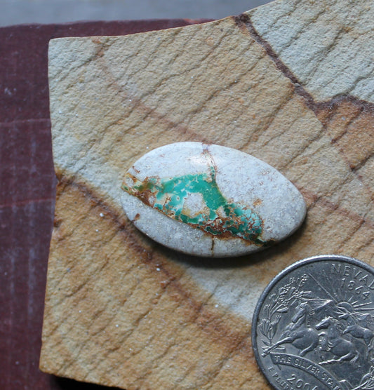 18 carat green boulder-cut Stone Mountain Turquoise cabochon