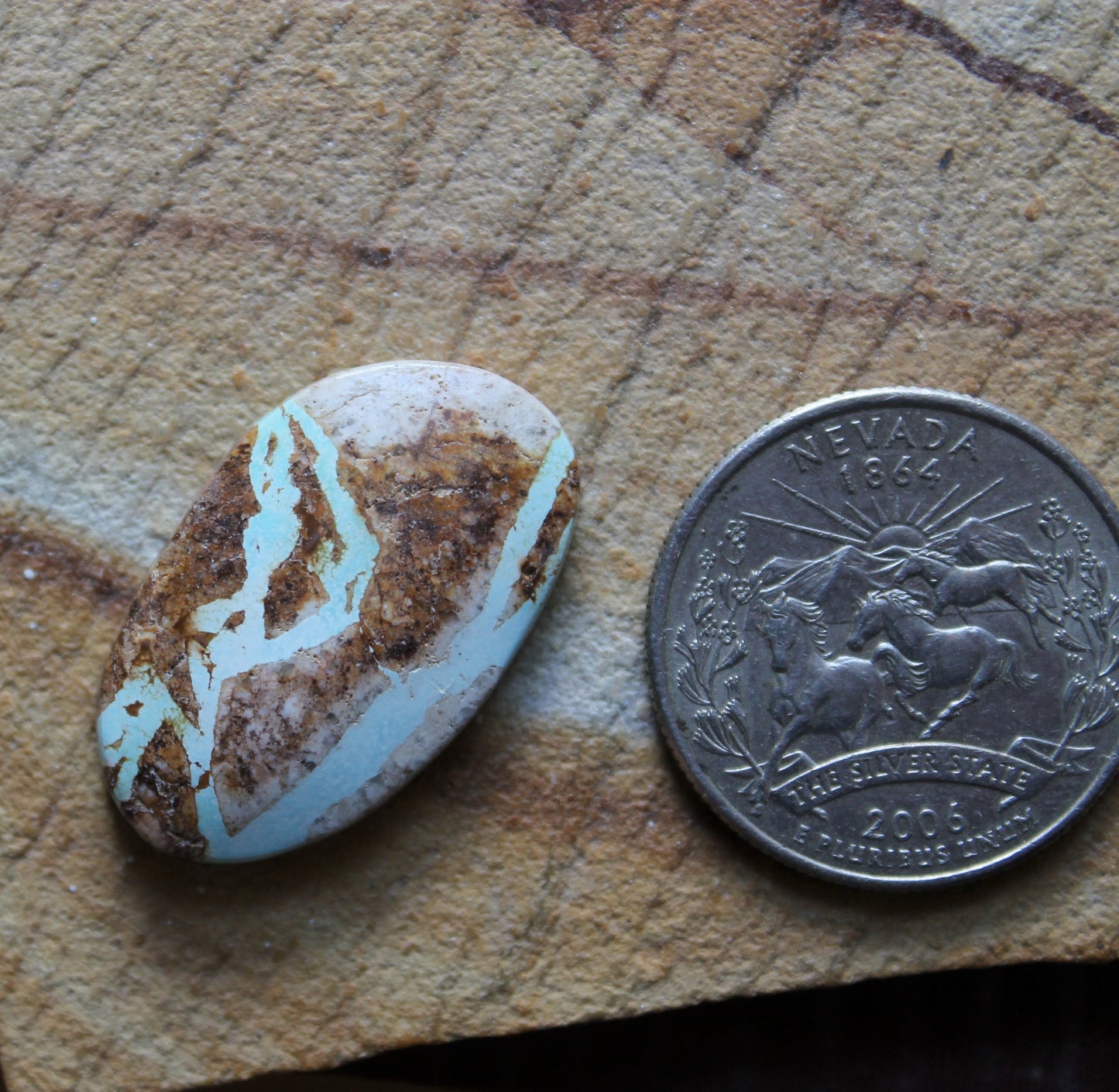 17 carat boulder-cut Stone Mountain Turquoise cabochon