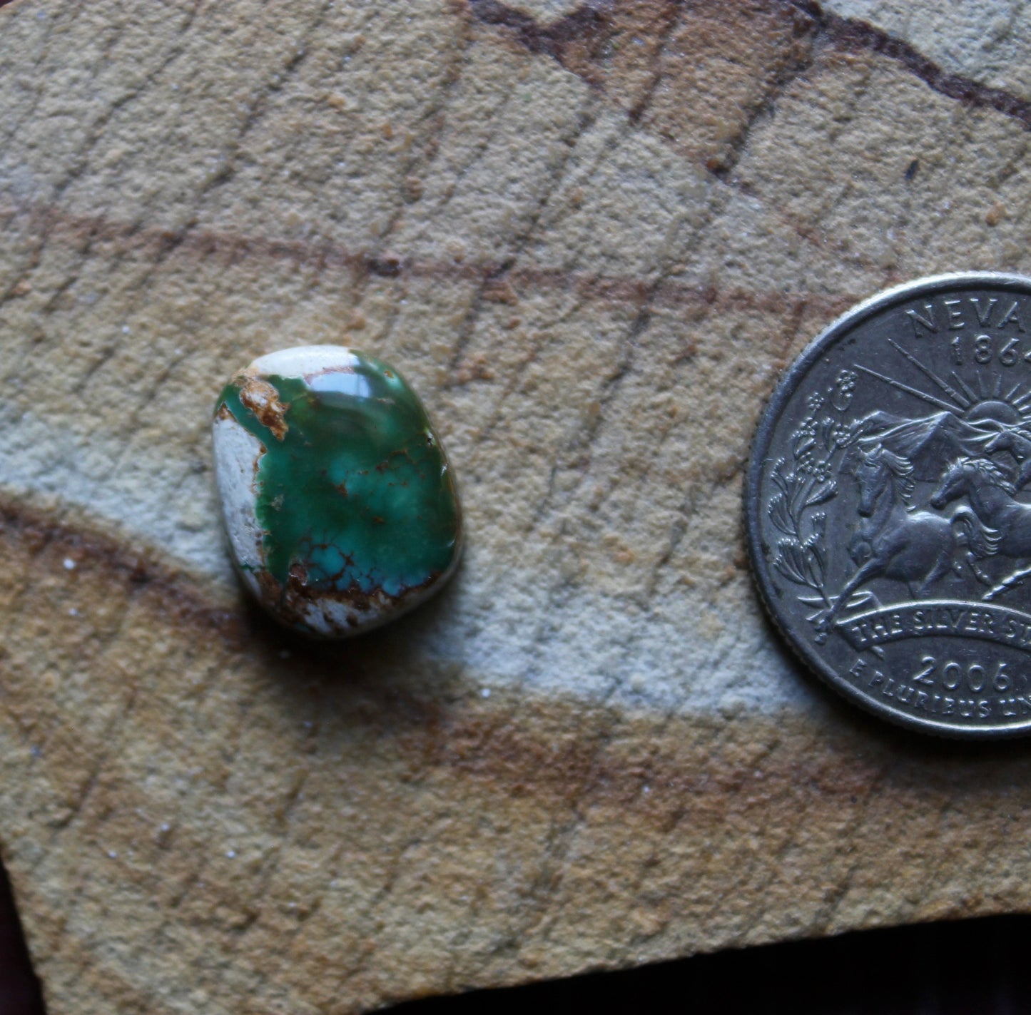 7 carat boulder-cut Stone Mountain Turquoise cabochon