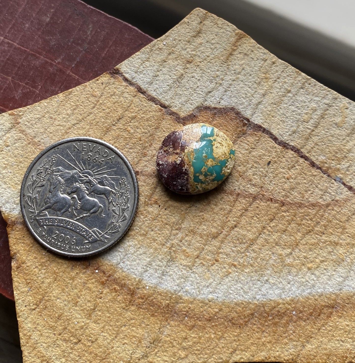 8 carat natural boulder-cut Stone Mountain Turquoise cabochon