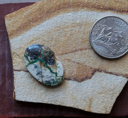 17 carat green boulder-cut Stone Mountain Turquoise cabochon