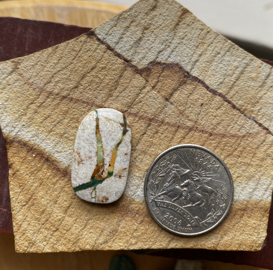 14 carats natural boulder-cut Stone Mountain Turquoise cabochon