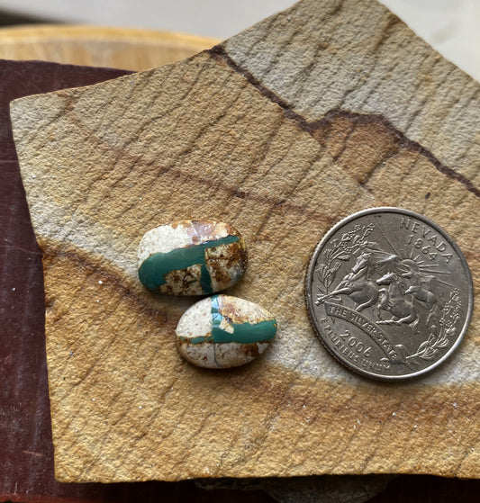 9 carat natural boulder-cut Stone Mountain Turquoise cabochons