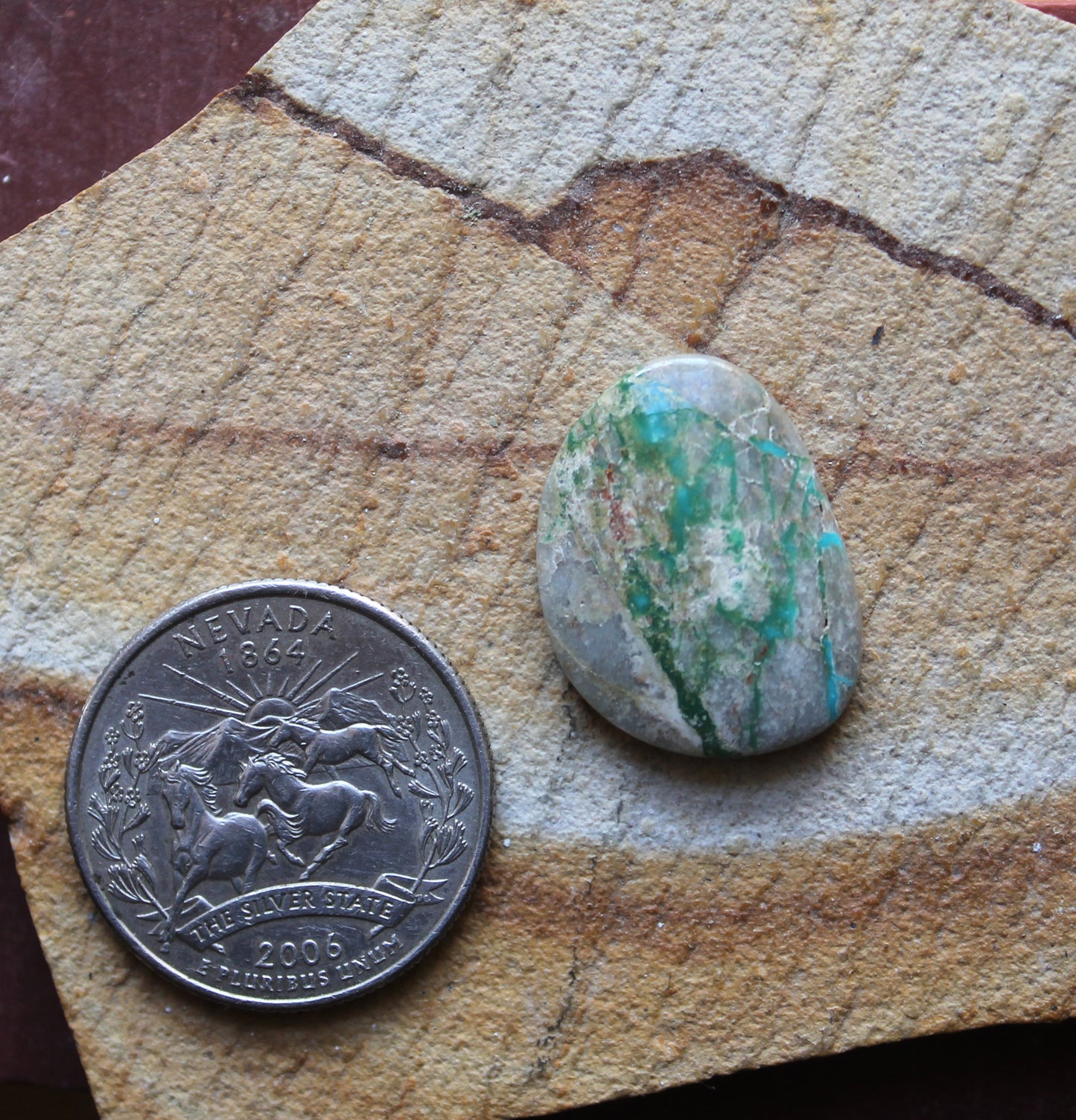 14 carat boulder-cut Stone Mountain Turquoise cabochon