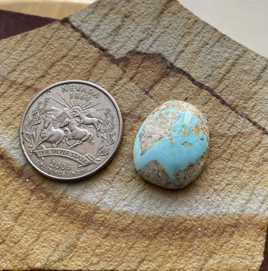 13 carat natural boulder Stone Mountain Turquoise cabochon with a high dome