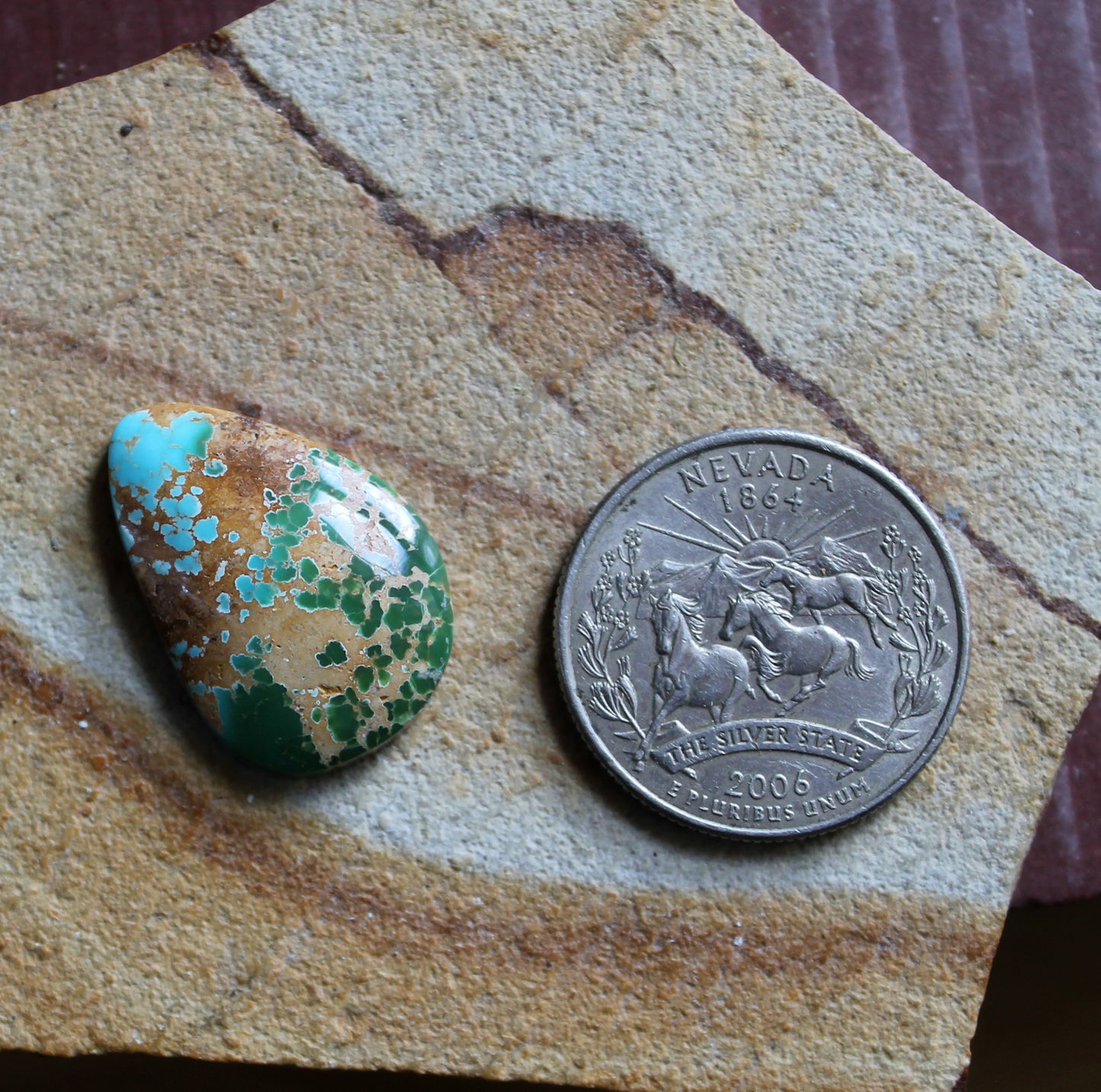 13 carat boulder-cut Stone Mountain Turquoise cabochon