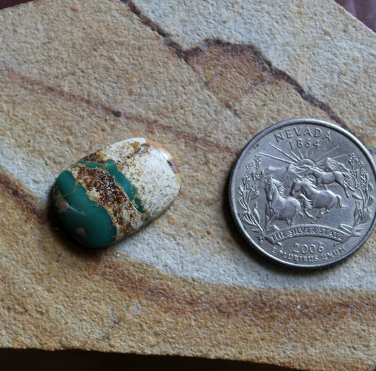 10 carat green boulder-cut Stone Mountain Turquoise cabochon