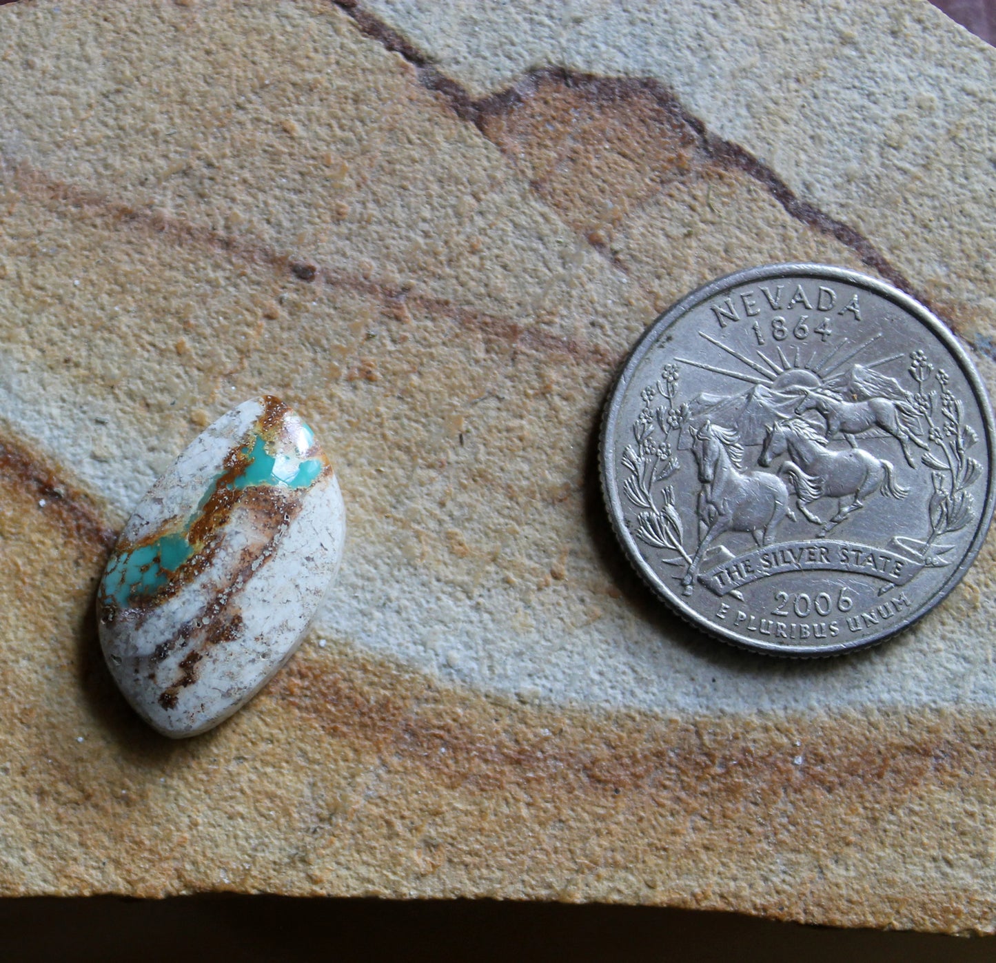 9 carat boulder-cut Stone Mountain Turquoise cabochon