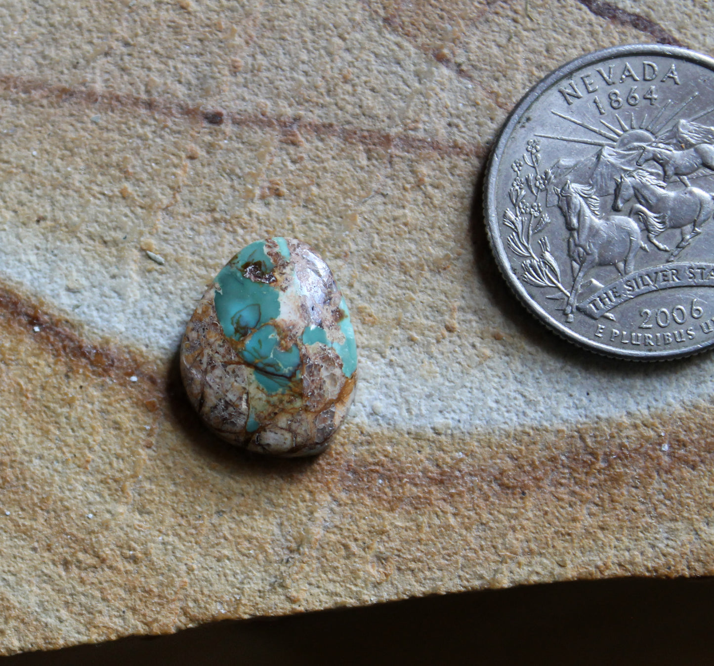 6 carat boulder-cut Stone Mountain Turquoise cabochon