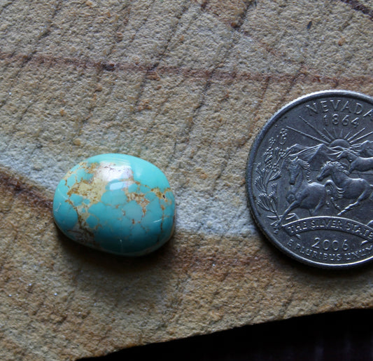 10 carat blue Stone Mountain Turquoise cabochon with a high dome