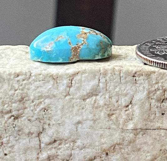 7 carat tall dome natural blue Stone Mountain Turquoise cabochon with red matrix