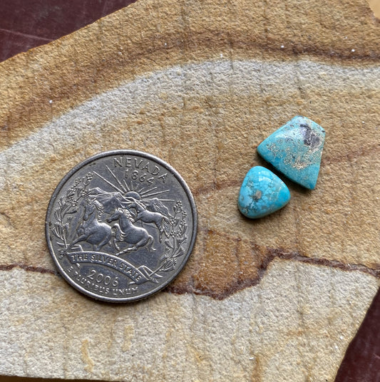 4 carats natural Blue June Turquoise cabochons