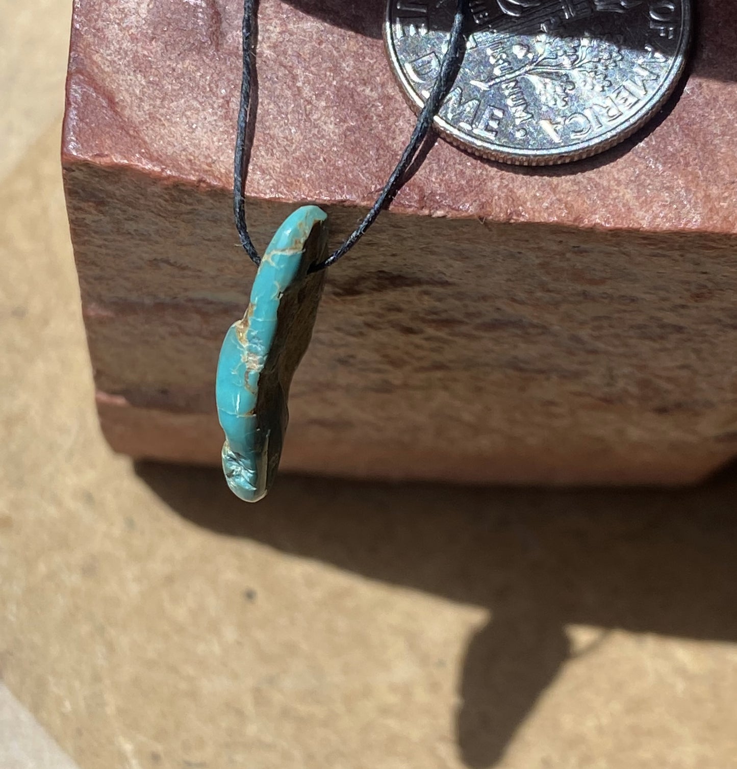 6 carat blue Stone Mountain Turquoise tab style bead