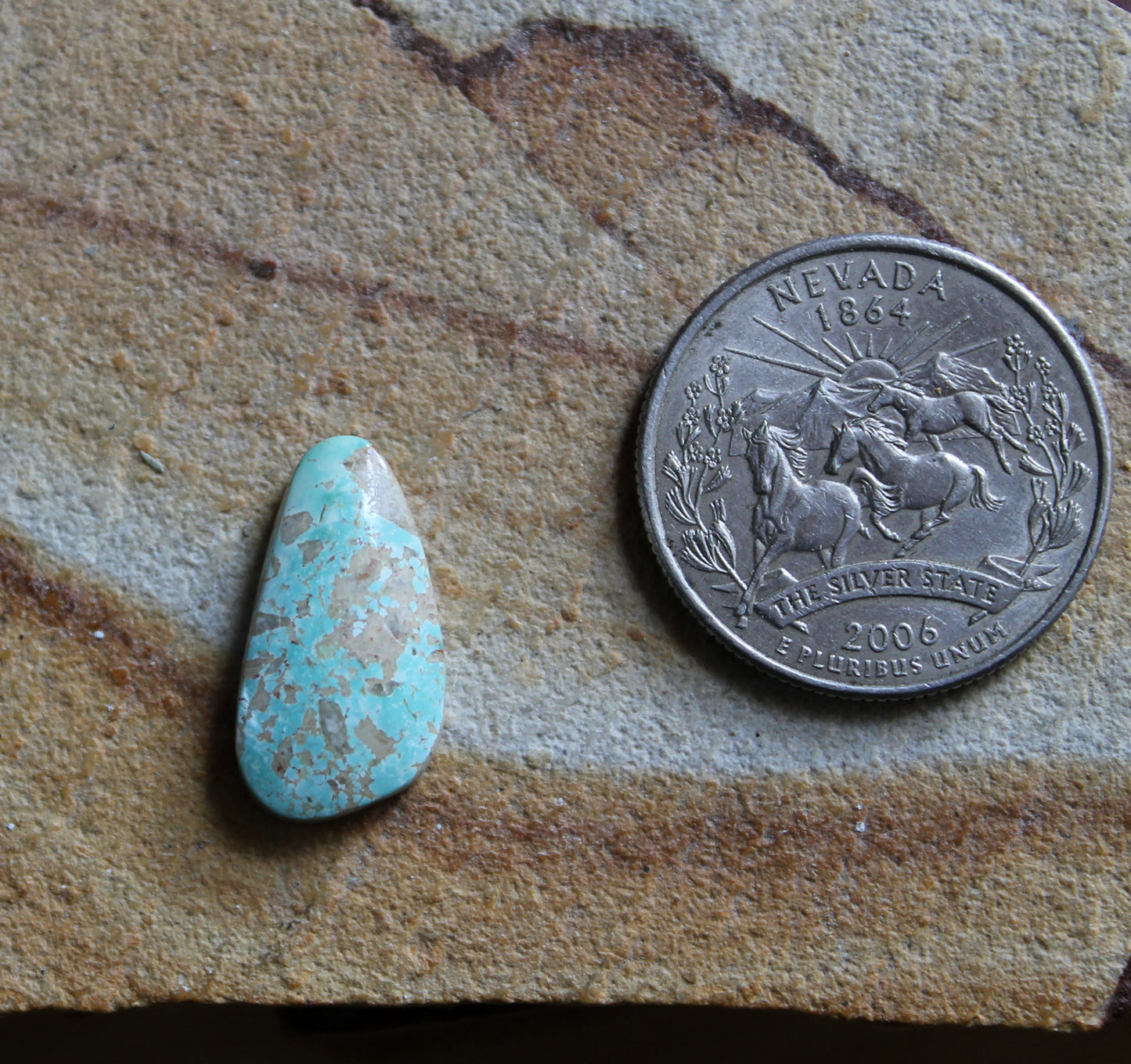 6 carat light blue Stone Mountain Turquoise cabochon