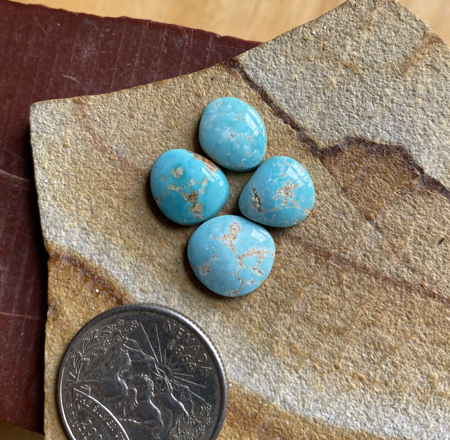 12 carats blue Stone Mountain Turquoise cabochons