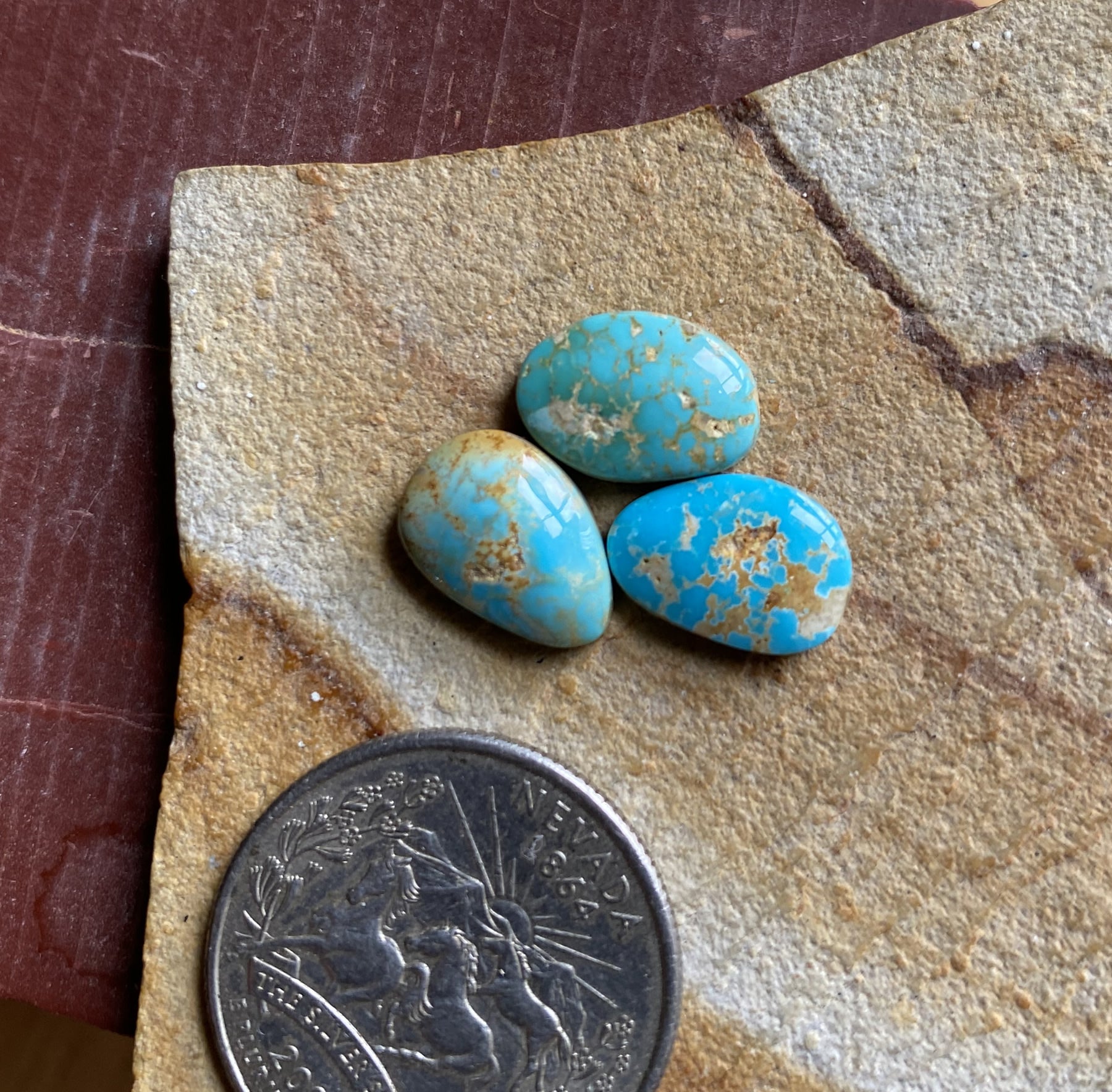 8 carat blue Stone Mountain Turquoise cabochons – Nevada Cassidys