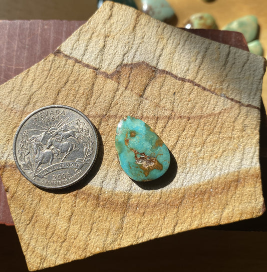 10 carat blue natural Stone Mountain Turquoise cabochon with red matrix