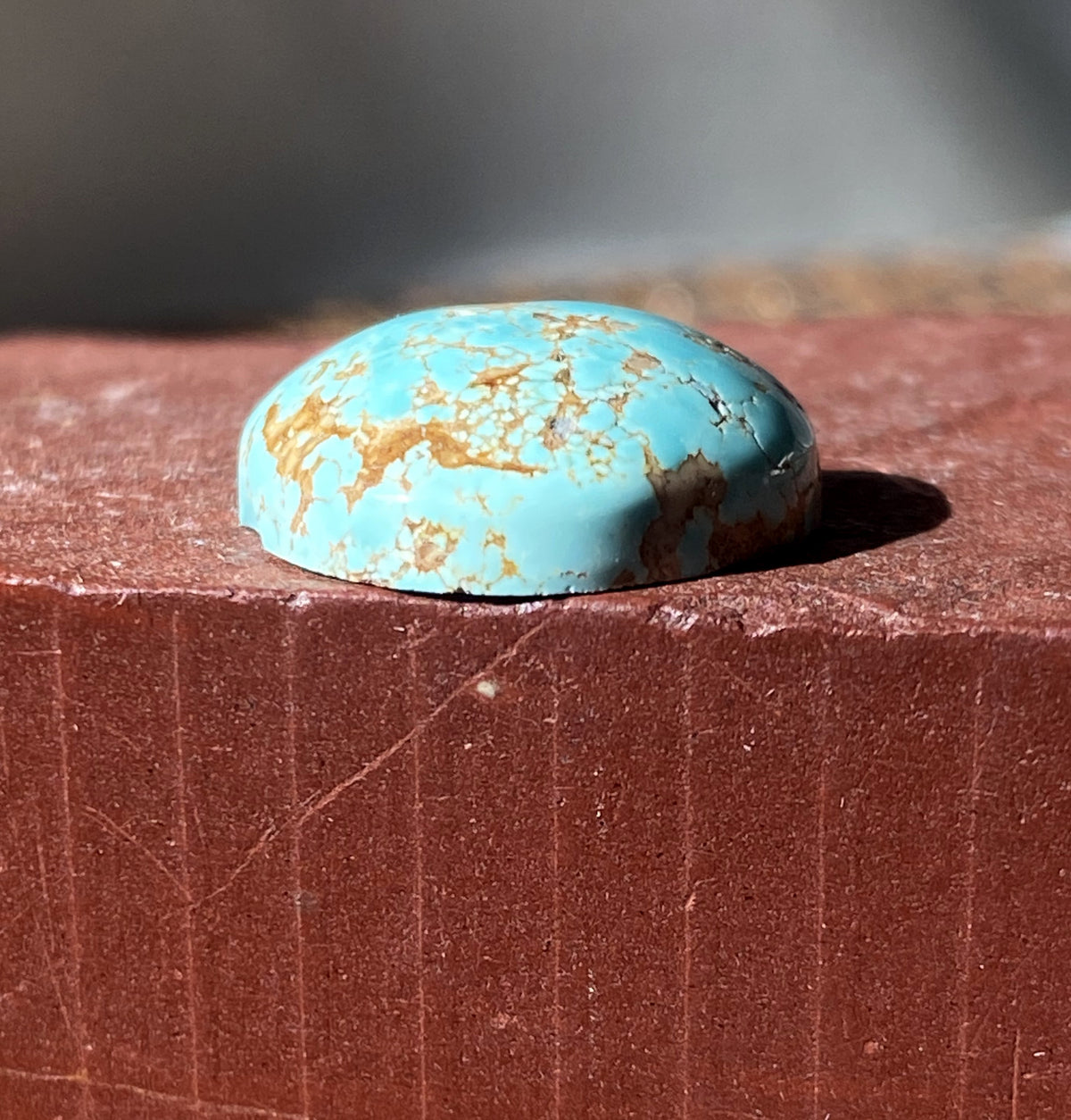 16 carat blue natural Stone Mountain Turquoise cabochon with a high dome