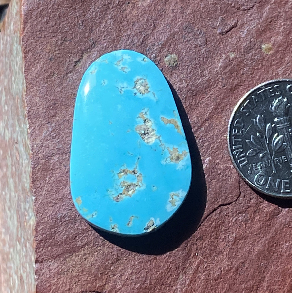 15 carat blue natural Stone Mountain Turquoise cabochon