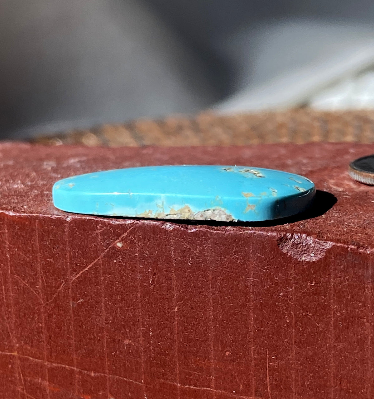 15 carat blue natural Stone Mountain Turquoise cabochon