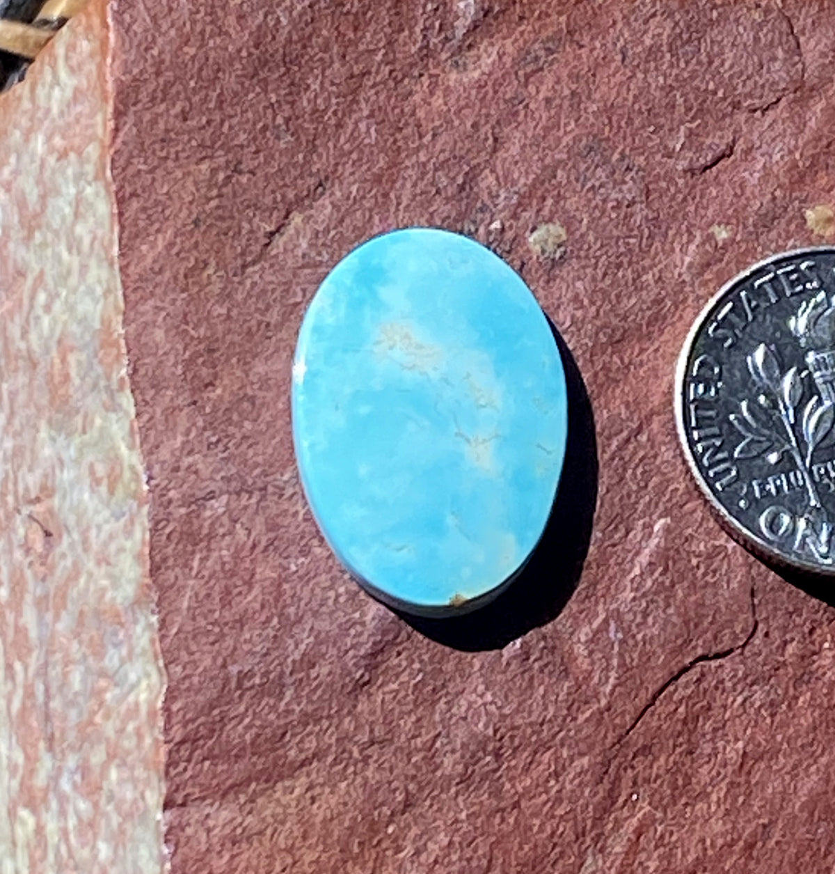 6 carat blue natural Stone Mountain Turquoise cabochon oval