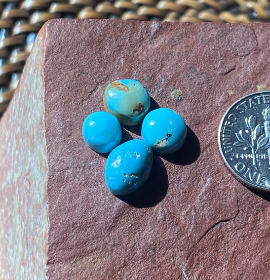 7 carat small sky blue Stone Mountain Turquoise cabochons