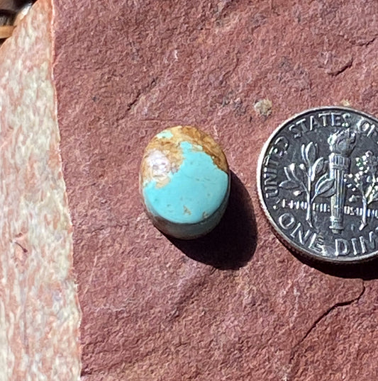 4 carat blue natural Stone Mountain Turquoise cabochon with red matrix