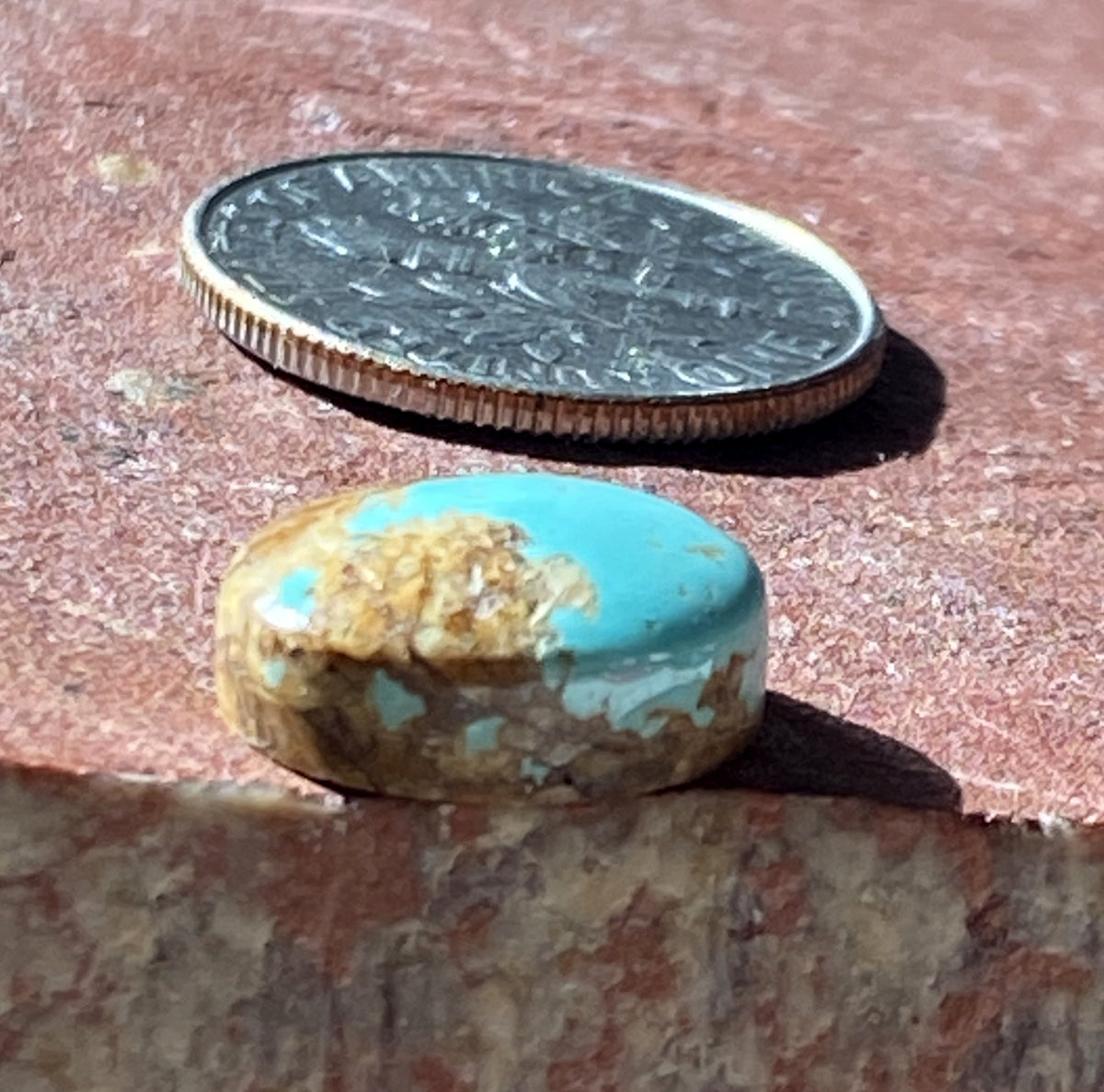 4 carat blue natural Stone Mountain Turquoise cabochon with red matrix