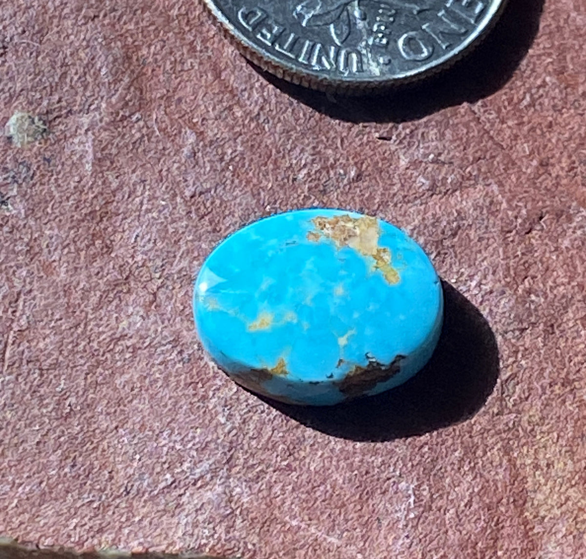 3 carat blue Stone Mountain Turquoise cabochon oval