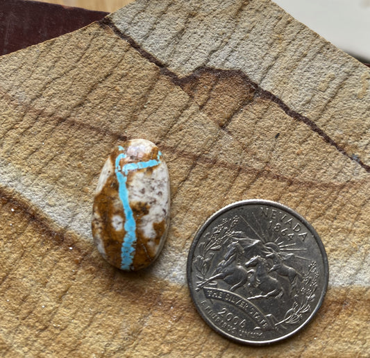 14 carat natural boulder-cut Stone Mountain Turquoise cabochon