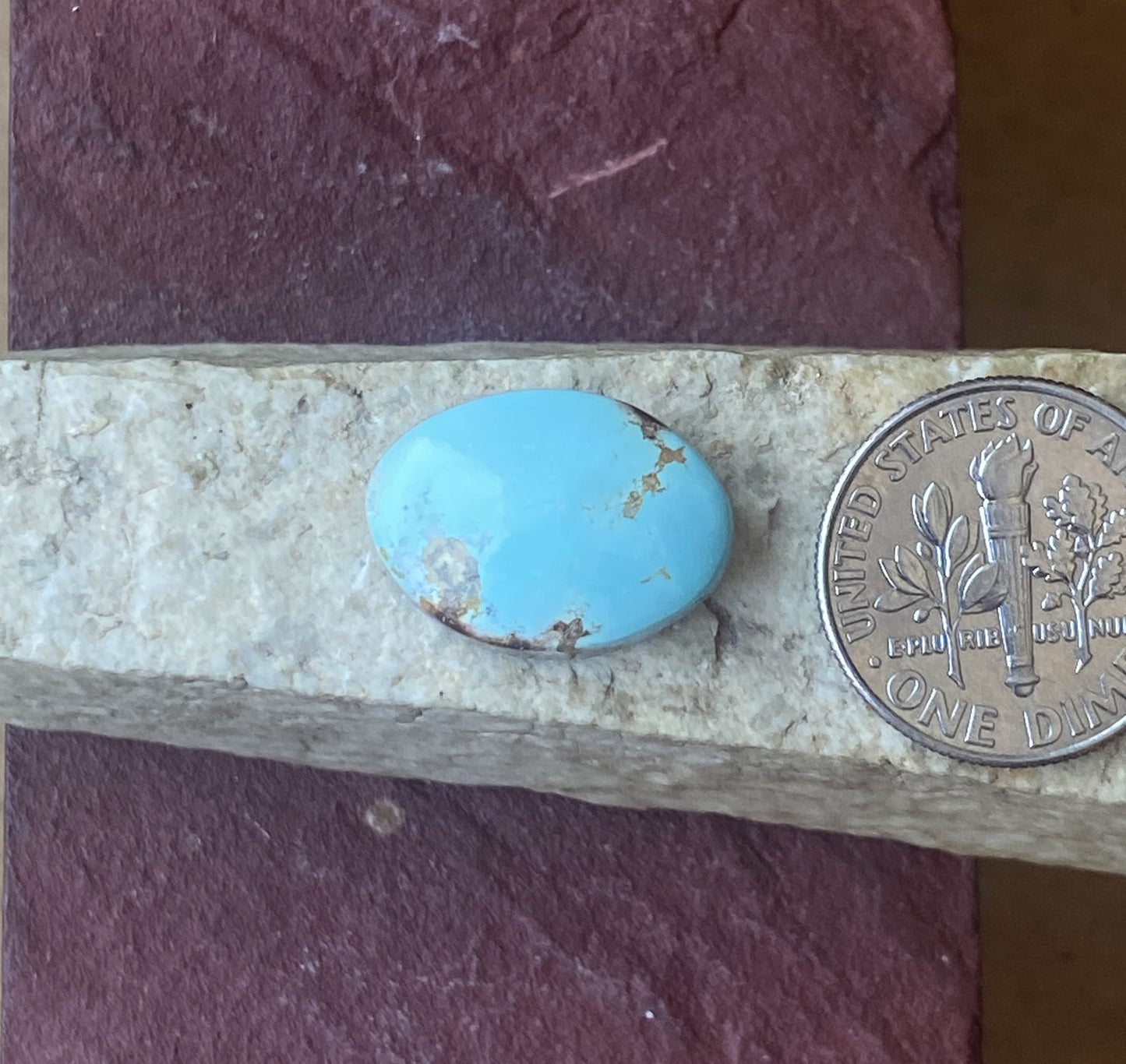9 carat pale blue natural Stone Mountain Turquoise cabochon