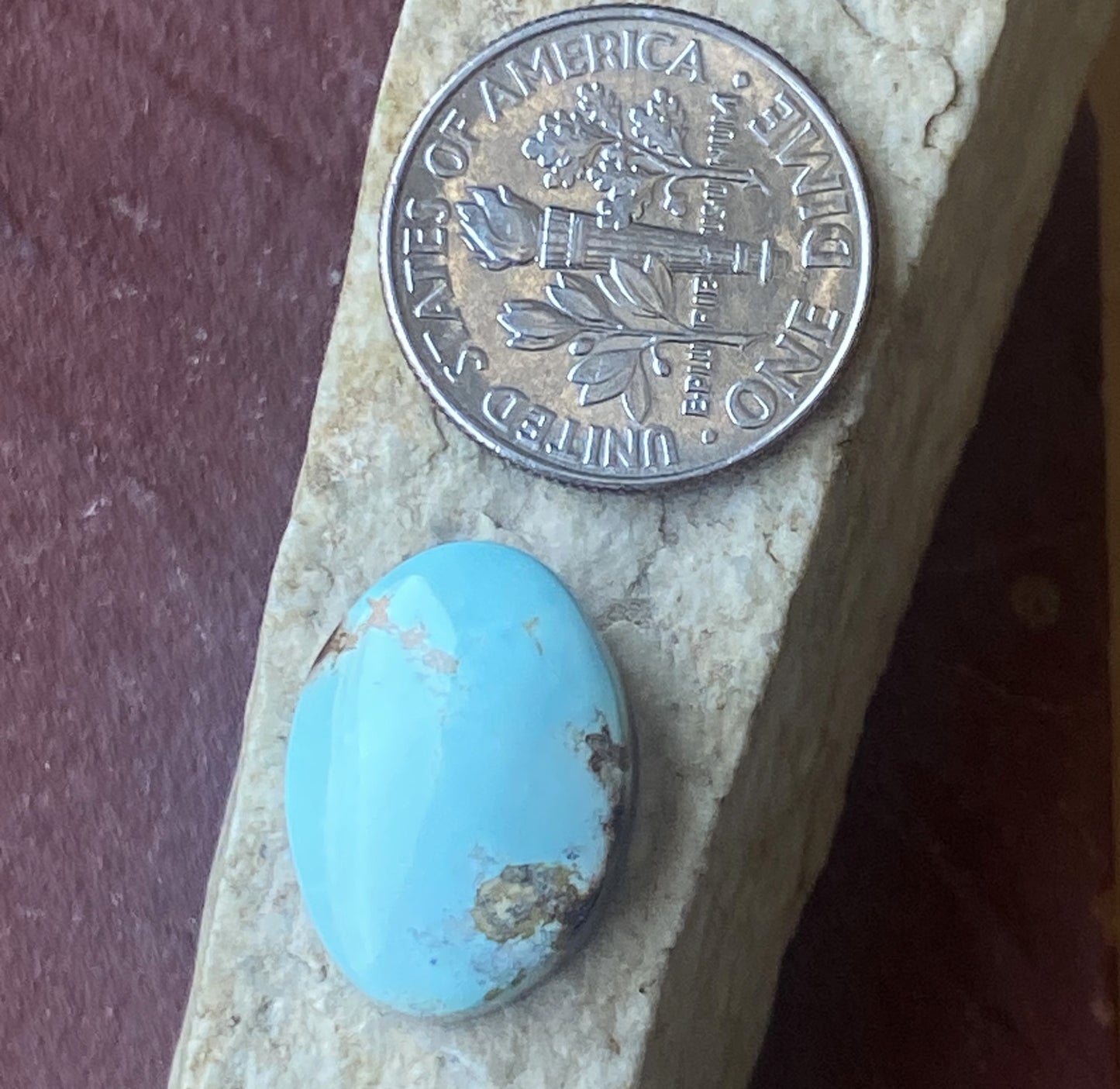 9 carat pale blue natural Stone Mountain Turquoise cabochon