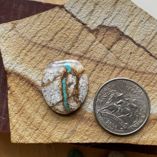15 carat natural boulder-cut Stone Mountain Turquoise cabochon