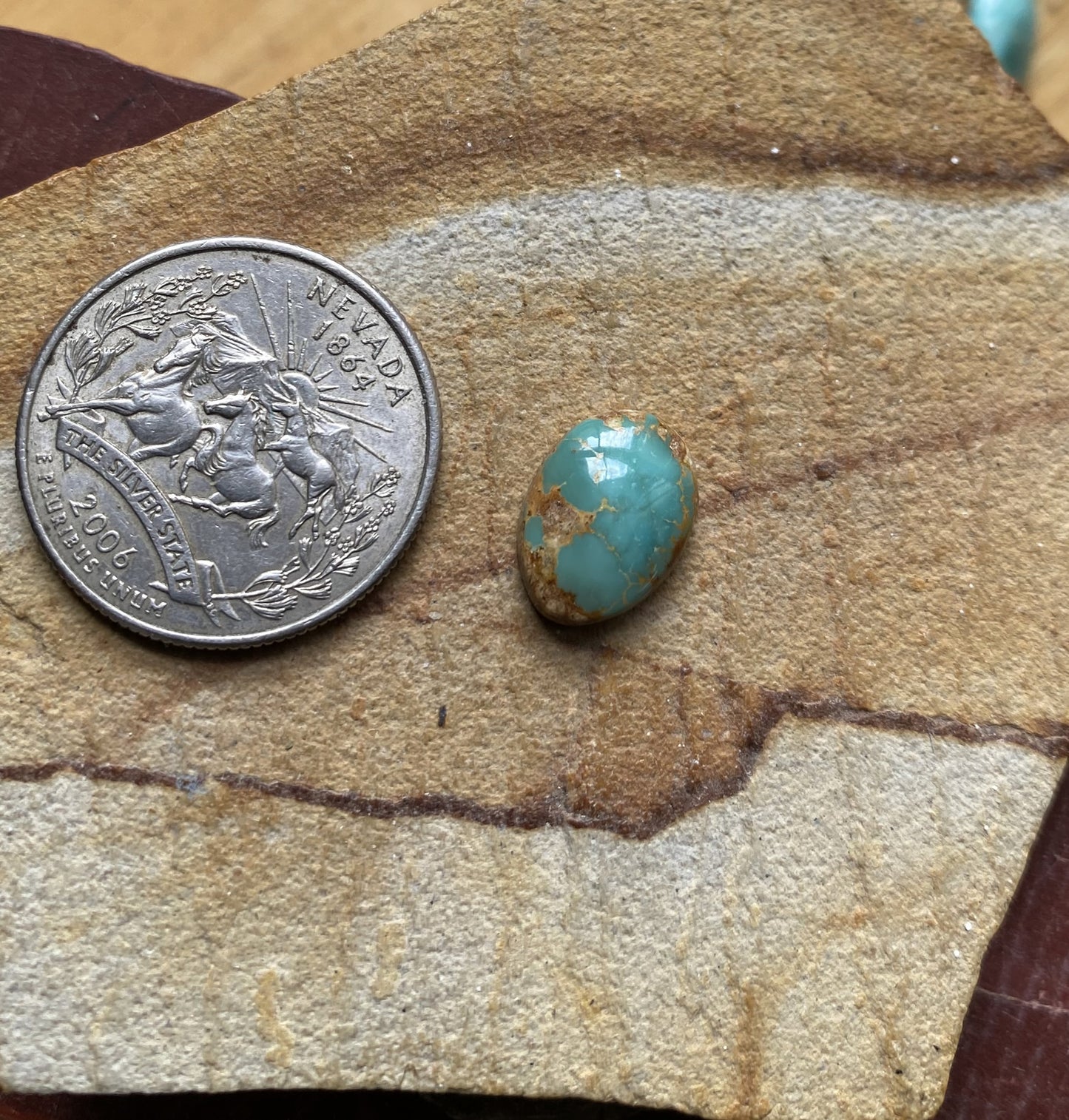 4 carats natural blue Stone Mountain Turquoise cabochon