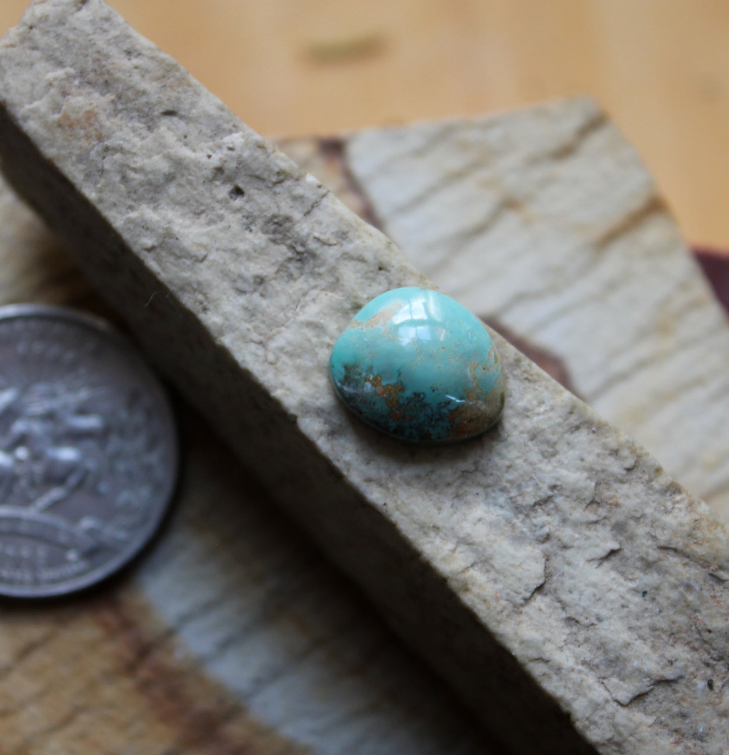 5 carat light blue Stone Mountain Turquoise cabochon