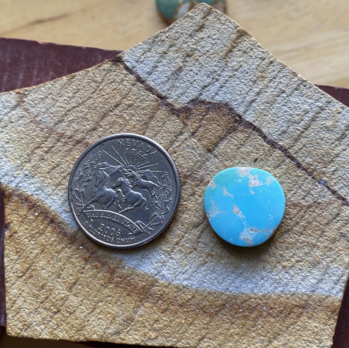9 carat blue Stone Mountain Turquoise cabochon