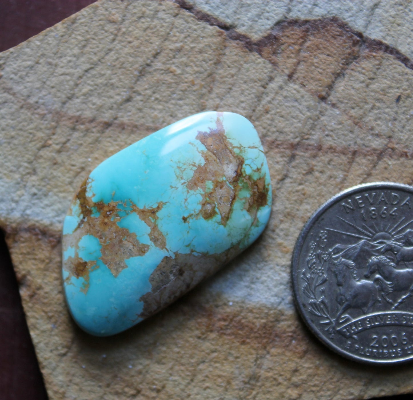 26 carat light blue Stone Mountain Turquoise cabochon