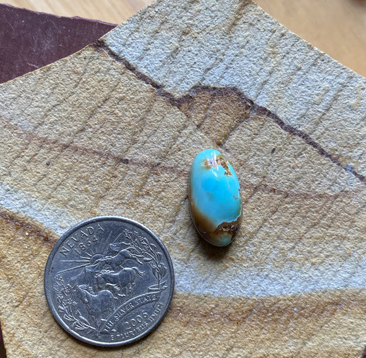 10 carat blue Stone Mountain Turquoise cabochon oval with a high dome