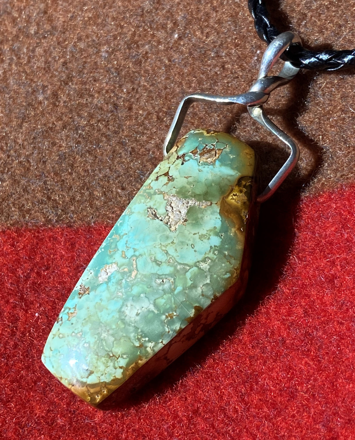 Polychrome Reversible Stone Mountain Turquoise "Character Bead" pendant