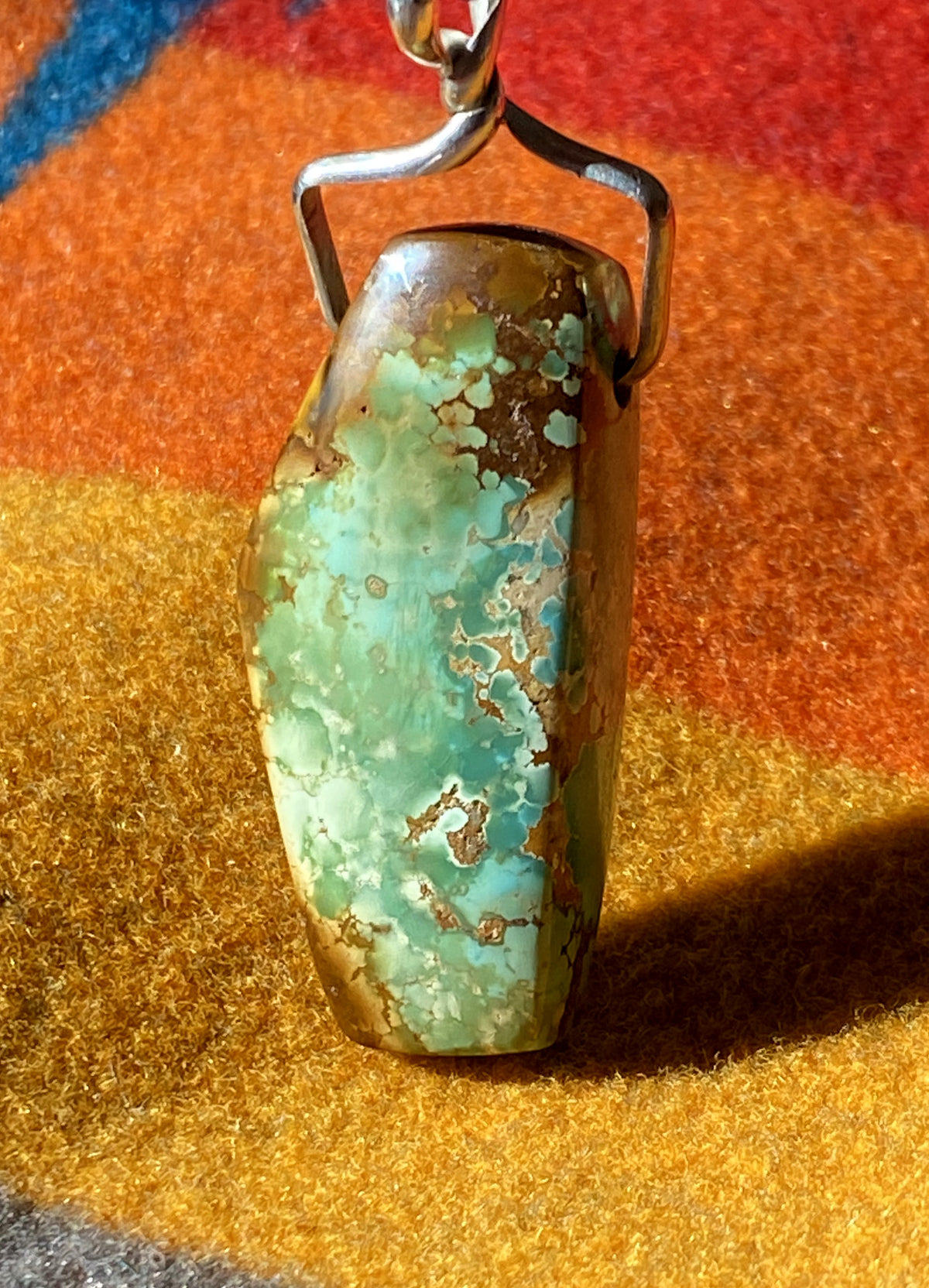 Polychrome Reversible Stone Mountain Turquoise "Character Bead" pendant