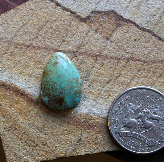 9 carat blue Stone Mountain Turquoise cabochon with red matrix