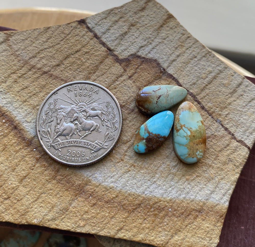 11 carat natural blue Stone Mountain Turquoise cabochons