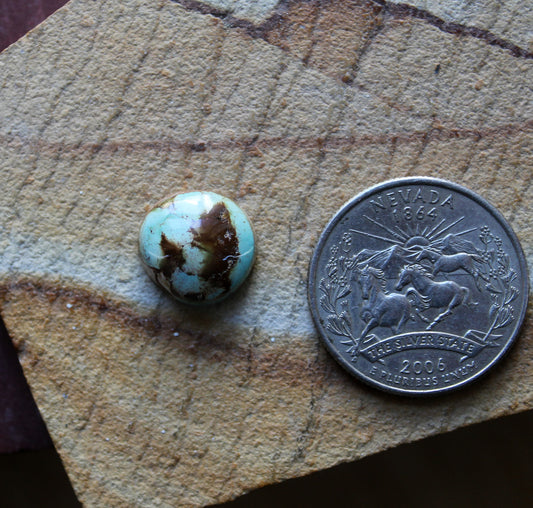 7 carat blue Stone Mountain Turquoise cabochon with red matrix