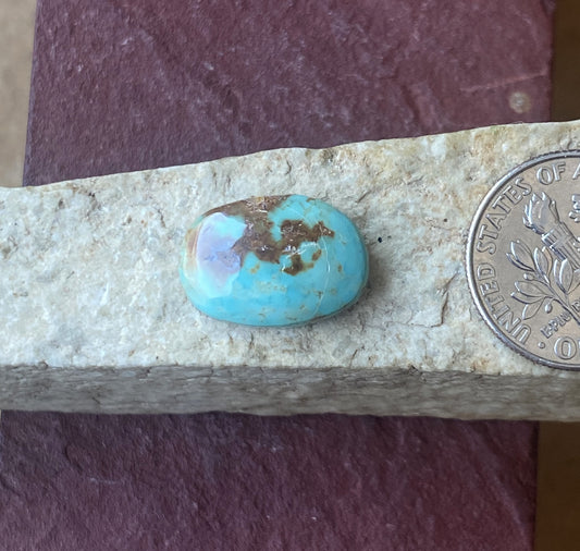 6 carat natural blue Stone Mountain Turquoise cabochon with red matrix