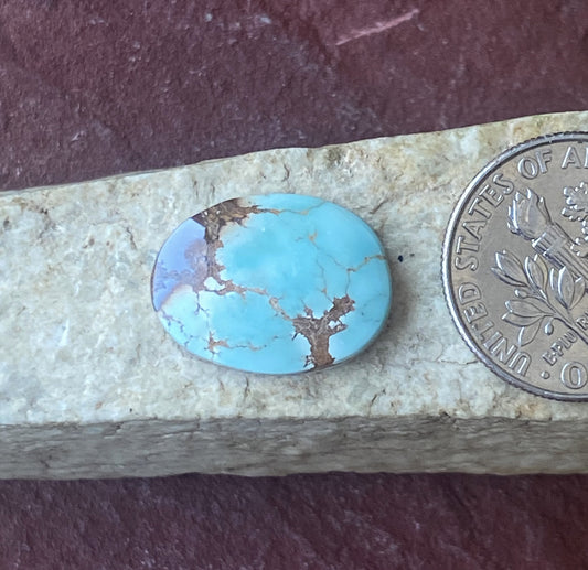 5 carat natural blue Stone Mountain Turquoise cabochon with red matrix