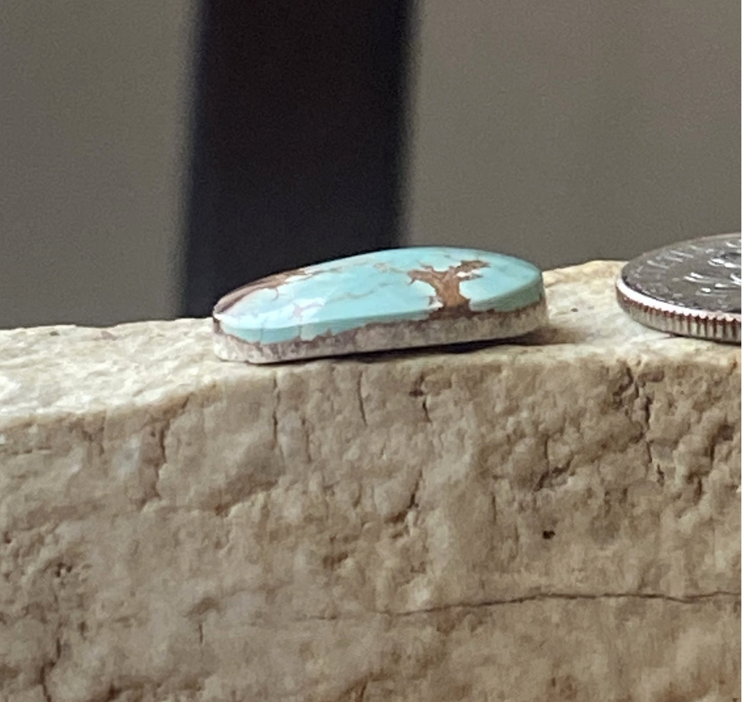 5 carat natural blue Stone Mountain Turquoise cabochon with red matrix