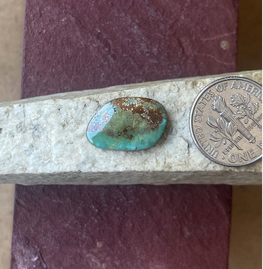 4 carat blue turquoise Stone Mountain Turquoise cabochon with red inclusions