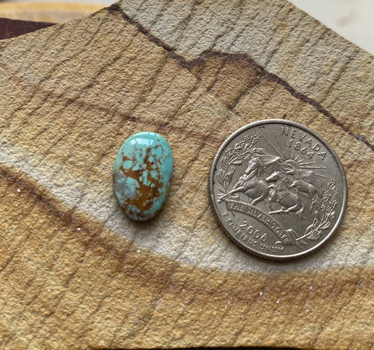 4 carats natural blue Stone Mountain Turquoise cabochon with red matrix