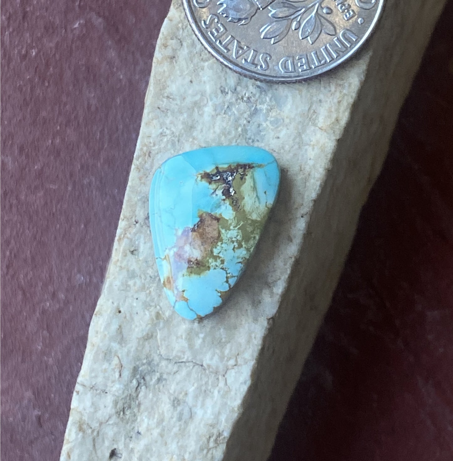 4 carats natural blue Stone Mountain Turquoise cabochon