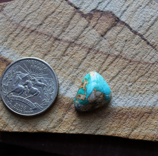 8 carat blue boulder-cut Stone Mountain Turquoise cabochon